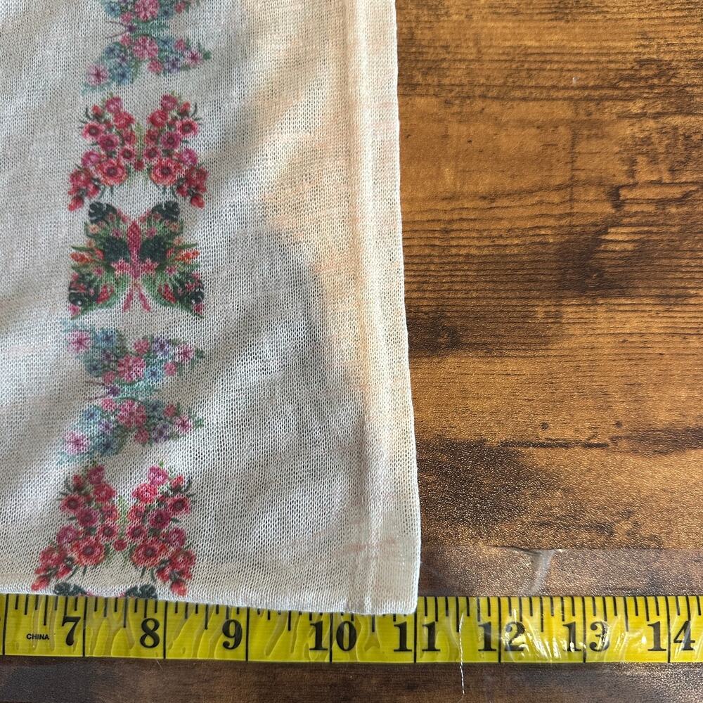 NWT Cynthia Mehra Floral Butterfly Boho Blouse One Size Fairy Lagenlook Festival - Picture 5 of 8